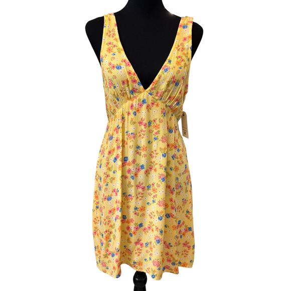 New BILLABONG Women's Feel the Love Floral V-Neck Mini Dress Size M - Picture 1 of 5